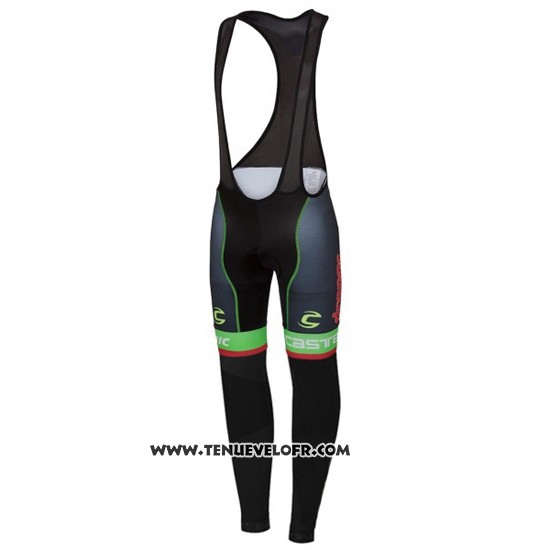 2016 Maillot Ciclismo Cannondale Noir et Vert Manches Longues et Cuissard